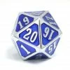 Other Die Hard Dice Metal Spindown D20 Shiny Silver Sapphire