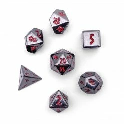 Other Pebble 10mm Alloy Mini Polyhedral Dice Set - Nightmare Black