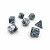 Other Tree Agate Semi-Precious Gemstone 7ct Polyhedral Dice Set