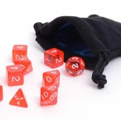 Other Easy Roller Red Translucent 10ct Polyhedral Set With Bag Dice