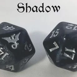 Other Dice Black Oak Workshop Shadow Dragon Black/Silver Single D20
