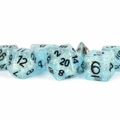 Other Metallic Dice Games Flash Blue/Black 7ct Polyhedral Dice Set