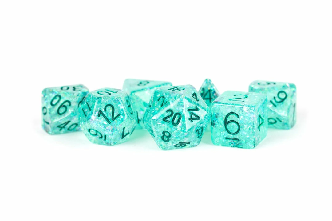 Other Metallic Dice Games Flash Teal/Green 7ct Polyhedral Dice Set