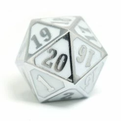Other Die Hard Dice Metal Spindown D20 Shiny Silver White