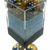 Other Dice Chessex 12mm Gemini Blue Gold/White 36ct D6 Set (26822)