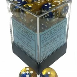 Other Dice Chessex 12mm Gemini Blue Gold/White 36ct D6 Set (26822)