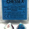 Other Chessex Gemini Astral Blue-White/Red 10ct D10 Set (26257) Dice