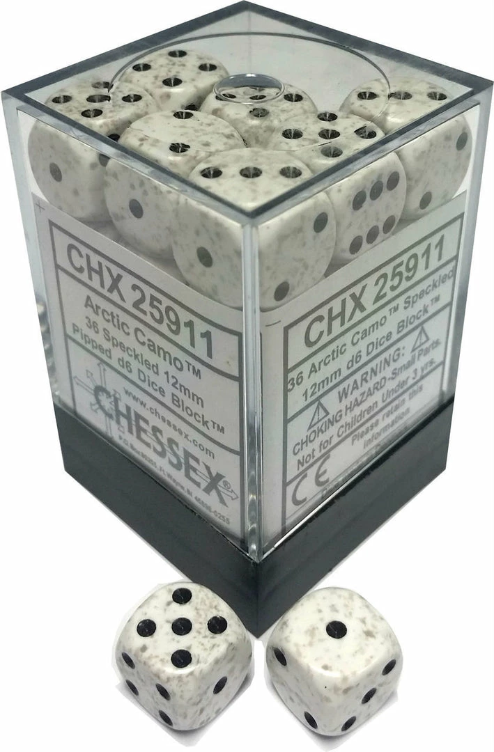 Other Dice Chessex 12mm Speckled Arctic Camo 36ct D6 Set (25911)