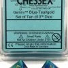 Other Dice Chessex Gemini Blue-Teal/Gold 10ct D10 Set (26259)