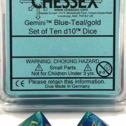 Other Dice Chessex Gemini Blue-Teal/Gold 10ct D10 Set (26259)