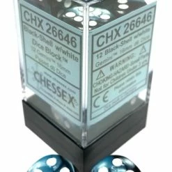 Other Chessex 16mm Gemini Black Shell/White 12ct D6 Set (26646)