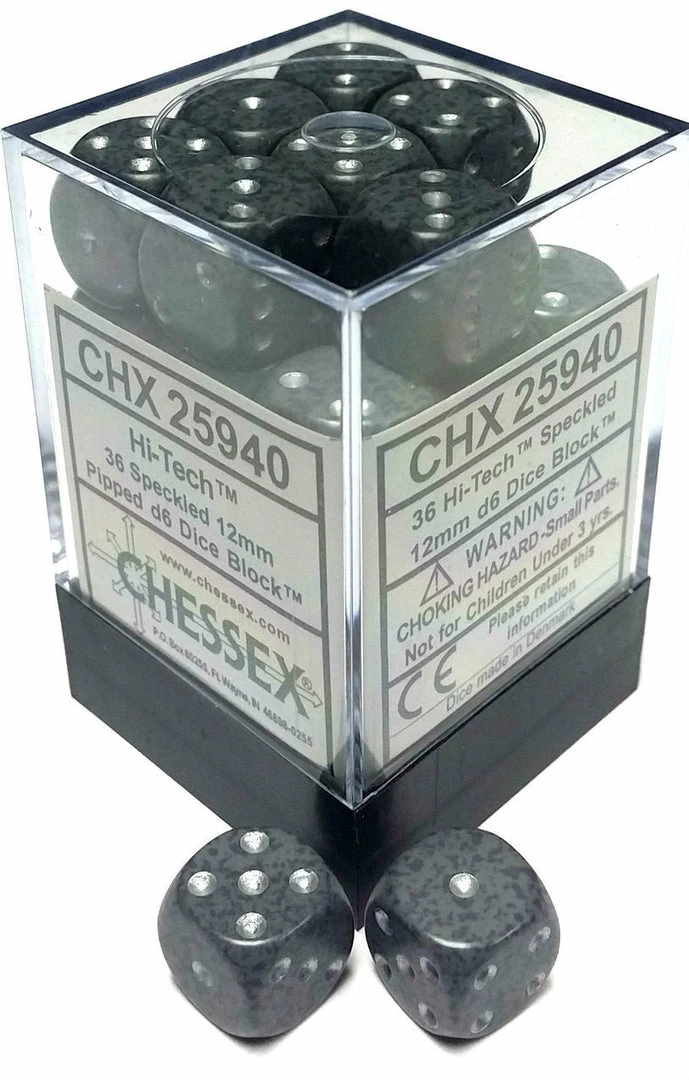 Other Dice Chessex 12mm Speckled Hi-Tech 36ct D6 Set (25940)