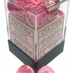 Other Dice Chessex 12mm Vortex Pink/Gold 36ct D6 Set (27854)