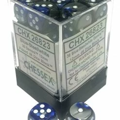 Other Chessex 12mm Gemini Blue Steel/White 36ct D6 Set (26823)