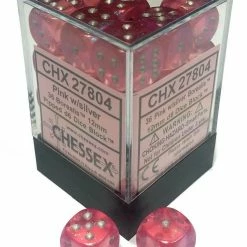 Other Chessex 12mm Borealis Pink/Silver 36ct D6 Set (27804) Dice