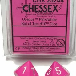 Other Chessex Opaque Pink/White 10ct D10 Set (25244)