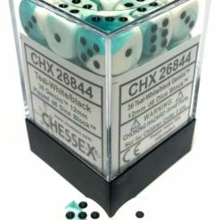 Other Dice Chessex 12mm Gemini White Teal/Black 36ct D6 Set (26844)