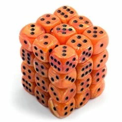 Other Dice Chessex 12mm Vortex Orange/Black 36ct D6 Set (27833)