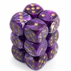 Other Chessex 16mm Vortex Purple/Gold 12ct D6 Set (27637) Dice