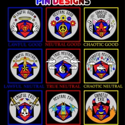 Common Ground Games Dice Chaotic Evil Alignment Polyamory Pride Pin