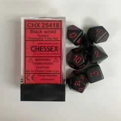 Other Chessex Opaque Black/Red 7ct Polyhedral Set (25418)