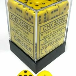 Other Chessex 12mm Opaque Yellow/Black 36ct D6 Set (25802)