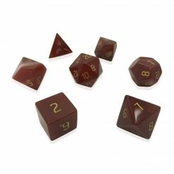 Other Carnelian Semi-Precious Gemstone 7ct Polyhedral Dice Set