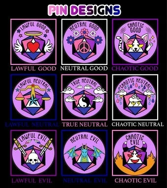 Common Ground Games Chaotic Evil Alignment Genderfluid Pride Pin