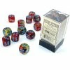 Common Ground Games Chessex 16mm Nebula Primary/Turquoise Luminary 12ct D6 Set (27759) Dice