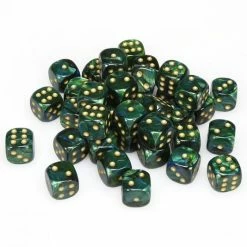Other Dice Chessex 12mm Scarab Jade/Gold 36ct D6 Set (27815)