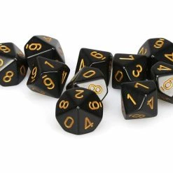 Other Chessex Opaque Black/Gold 10ct D10 Set (25228)