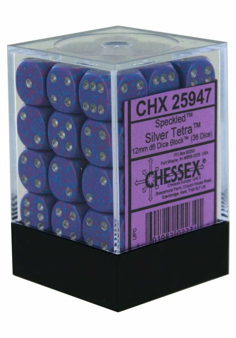 Other Chessex 12mm Speckled Silver Tetra 36ct D6 Set (25947)