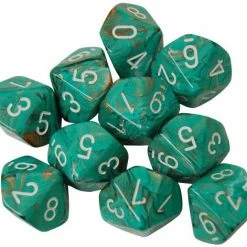Other Chessex Marble Oxi-Copper/White 10ct D10 Set (23203) Dice