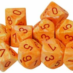 Other Chessex Festive Sunburst/Red 10ct D10 Set (27253) Dice