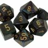 Other Chessex Lustrous Shadow/Gold 7ct Polyhedral Set (27499) Dice