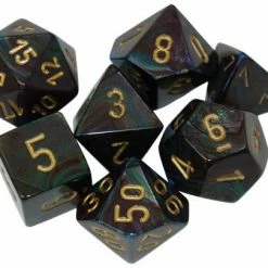 Other Chessex Lustrous Shadow/Gold 7ct Polyhedral Set (27499) Dice