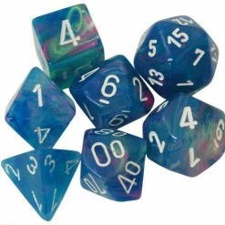 Other Chessex Festive Waterlily/White 7ct Polyhedral Set (27546) Dice