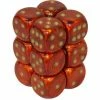 Other Dice Chessex 16mm Scarab Scarlet/Gold 12ct D6 Set (27614)