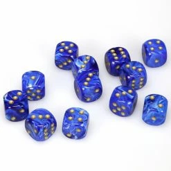 Other Chessex 16mm Vortex Blue/Gold 12ct D6 Set (27636)