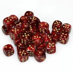 Other Dice Chessex 12mm Vortex Burgundy/Gold 36ct D6 Set (27834)