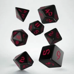 Other Dice Q-Workshop Classic Runic Black/Red 7ct Polyhedral Set