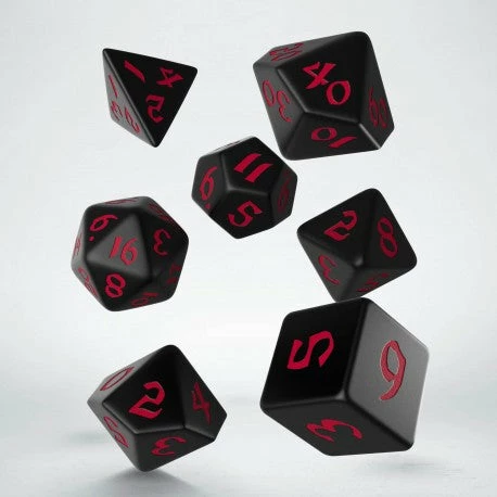 Other Dice Q-Workshop Classic Runic Black/Red 7ct Polyhedral Set