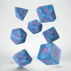 Other Q-Workshop Classic Runic Glacier/Pink 7ct Polyhedral Set Dice