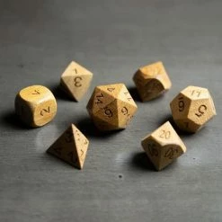 Other Wooden Teak 7ct Polyhedral Dice Set