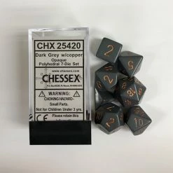 Other Dice Chessex Opaque Dark Grey/Copper 7ct Polyhedral Set (25420)