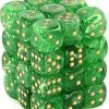 Other Dice Chessex 12mm Vortex Green/Gold 36ct D6 Set (27835)