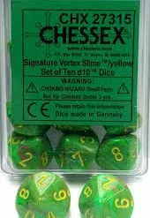 Other Chessex Vortex Slime/Yellow 10ct D10 Set (27315)