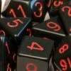 Other Role4Initiative Opaque Black With Red Numbers 7ct Polyhedral Set