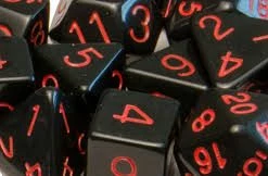 Other Role4Initiative Opaque Black With Red Numbers 7ct Polyhedral Set