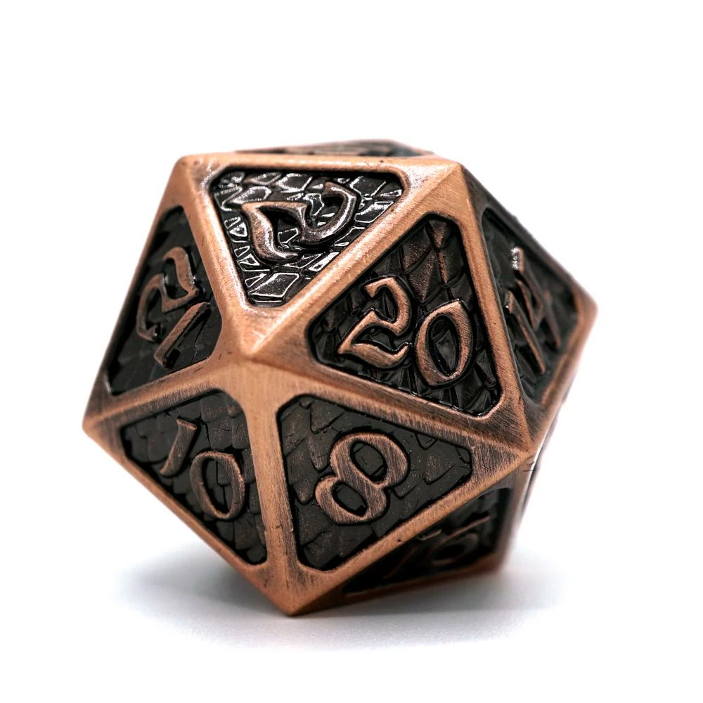 Common Ground Games Die Hard Dice Metal Drakona Eldric Cuprum Single D20